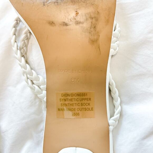 Steve Madden White Braided Strap Block Open Toe Heel Sandals Women’s Size 8 - Picture 5 of 7